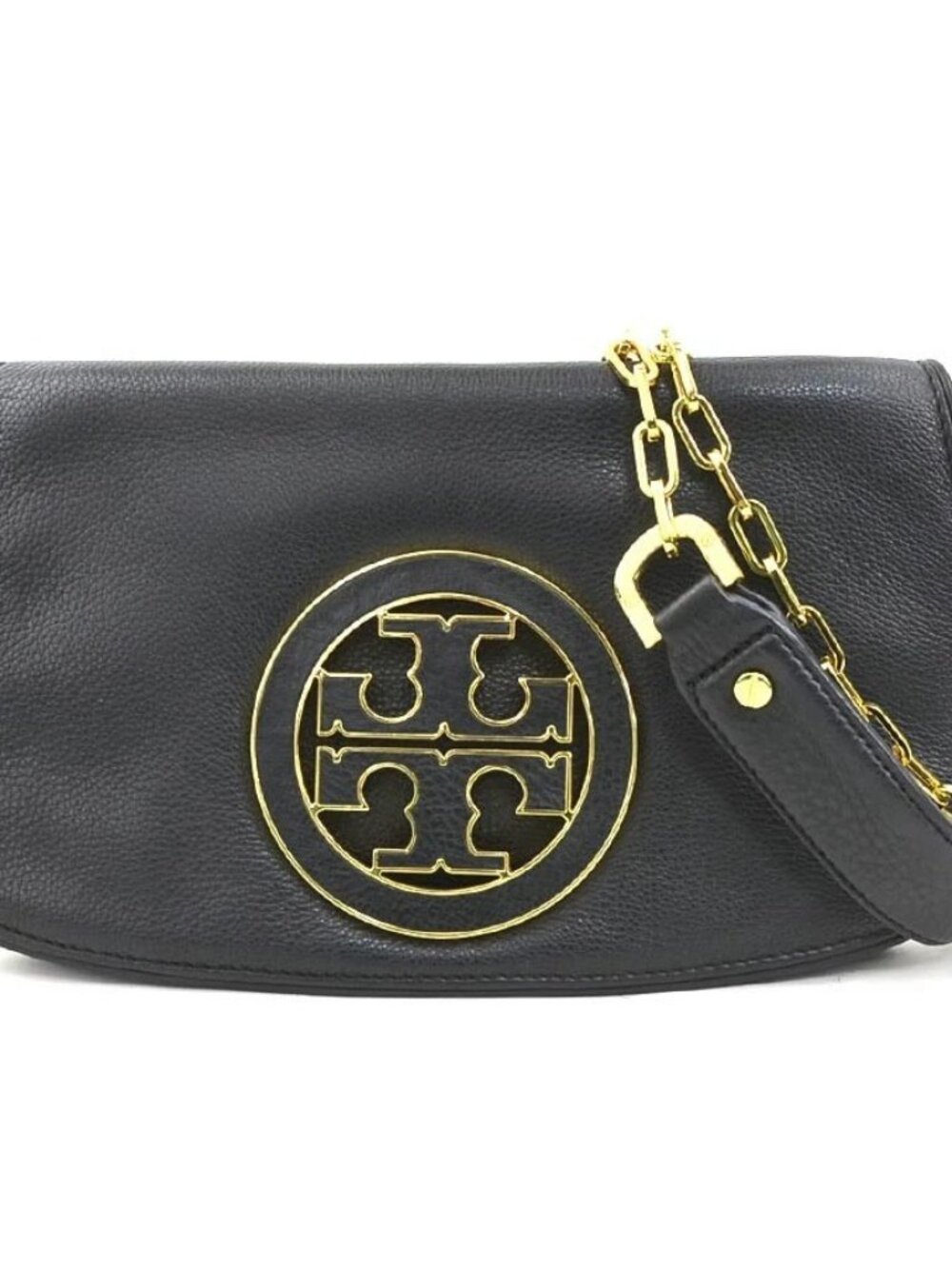 Tory Burch Shoulder Bag Black/Gold Leather/Metal